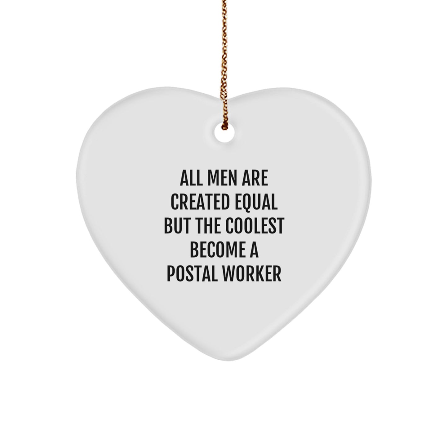Funny Postal Worker Heart Ornament Gifts from Men to Friends on Christmas Unique - Image 1
