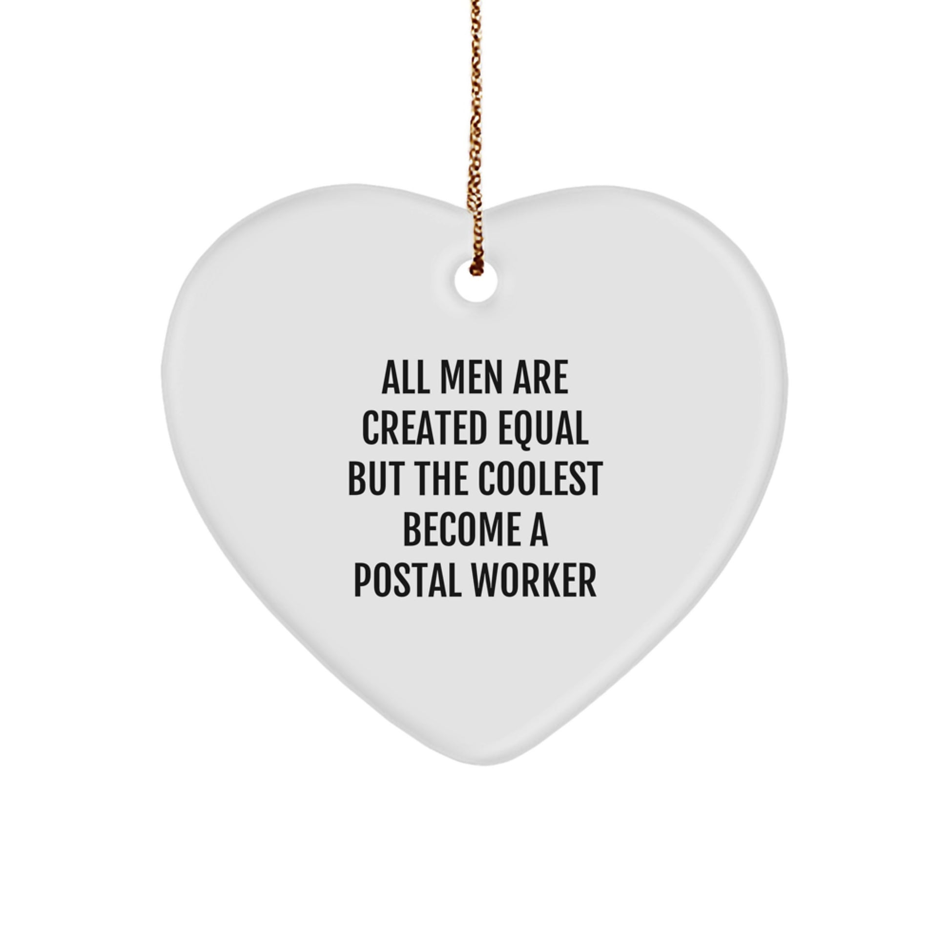 Funny Postal Worker Heart Ornament Gifts from Men to Friends on Christmas Unique - Image 1