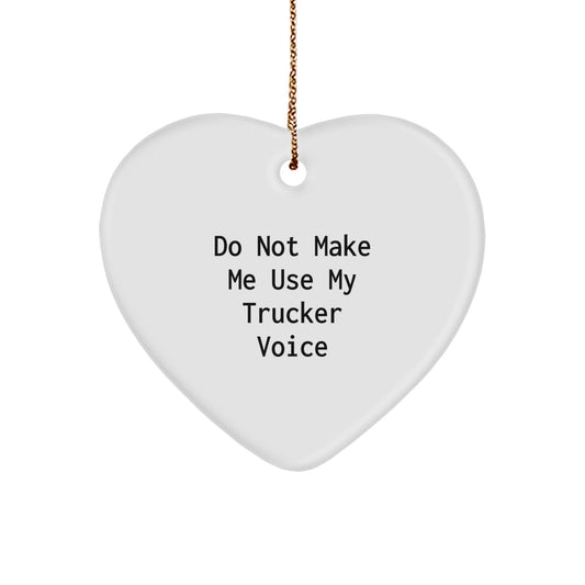 Christmas Gift for Her Trucker Heart Ornament Present with Quote - Image 1
