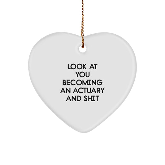 Christmas Gift for Teens Surprise Actuary Heart Ornament - Image 1