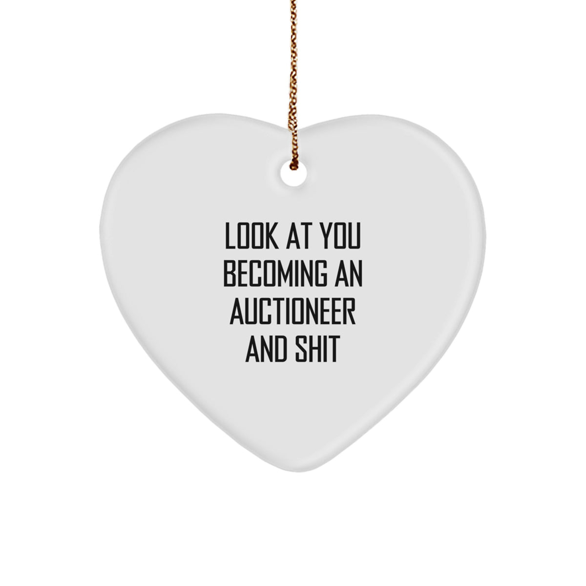 Christmas Gift for Her Auctioneer Heart Ornament Present - Image 1