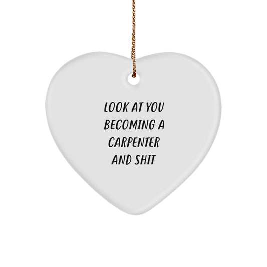 Bold Carpenter Christmas Ornament Gift for Friends - Image 1