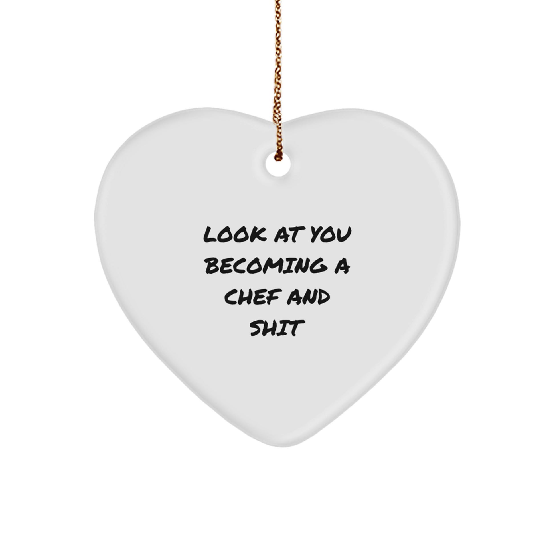 Funny Chef Heart Ornaments for Christmas - Gifts from Friends to Chef Men, Women, Family, Coworkers - Image 1
