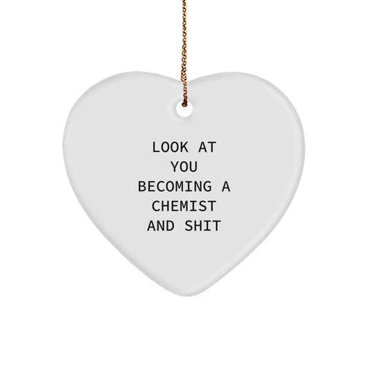 Witty Chemist Christmas Ornament Gift for Friends – Look At You Becoming - Image 1