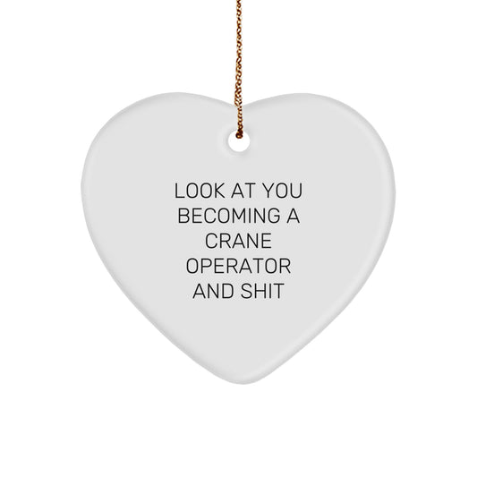 Crane Operator Heart Ornament Treasure for Family Bright Christmas Gift - Image 1
