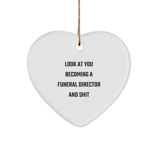 Funeral Director Heart Ornament Collectible Christmas Gift for Neighbors - Image 1
