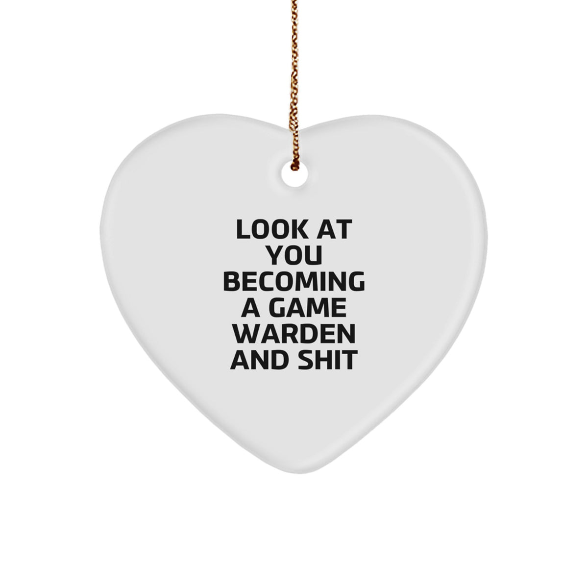 Christmas Gift for Her Game Warden Heart Ornament Present - Image 1