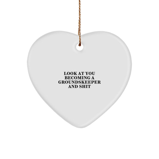 Funny groundskeeper Heart Ornament Gifts from Friends for Christmas Unique - Image 1