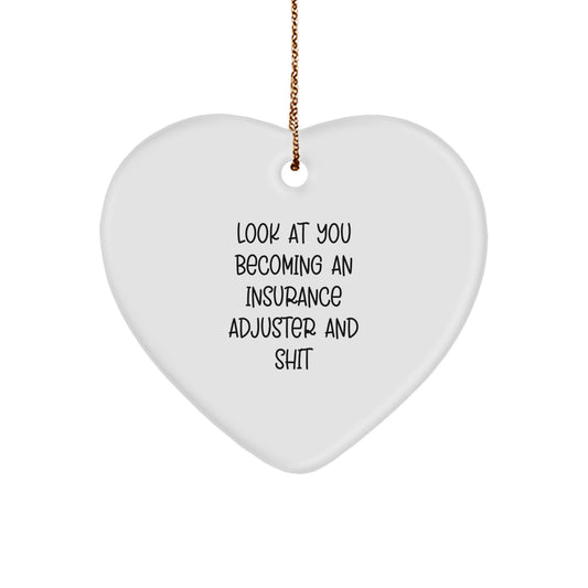 Insurance Adjuster Heart Ornament Christmas Idea for Coworkers Gift - Image 1