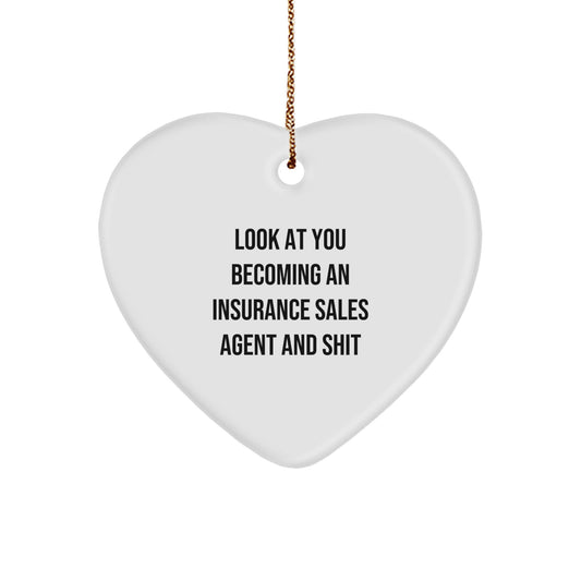 Heart Ornament for Coworkers Christmas Gift – Insurance Sales Agent - Image 1