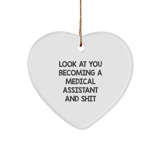 Funny Medical Assistant Gifts from Friends for Medical Assistant Heart Ornament, Christmas Unique Gifts for Medical Assistant - Image 1