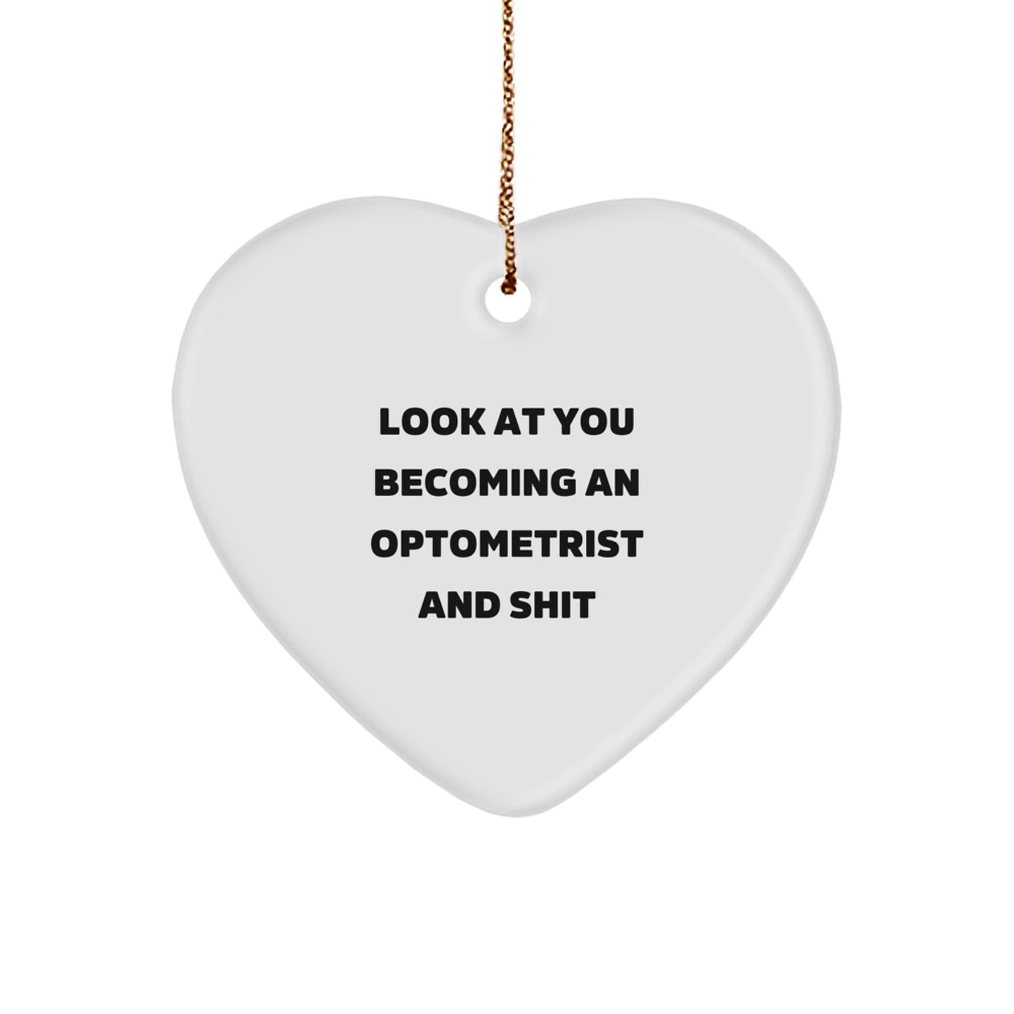 Optometrist Inspired Heart Ornament Funny Gift for Friends, Unique Christmas Unique Gifts from Men to Women - Image 1