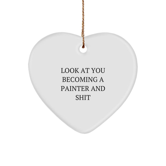 Funny Painter Heart Ornament Gifts from Friends to Painter Men on Christmas Unique Gifts - Image 1