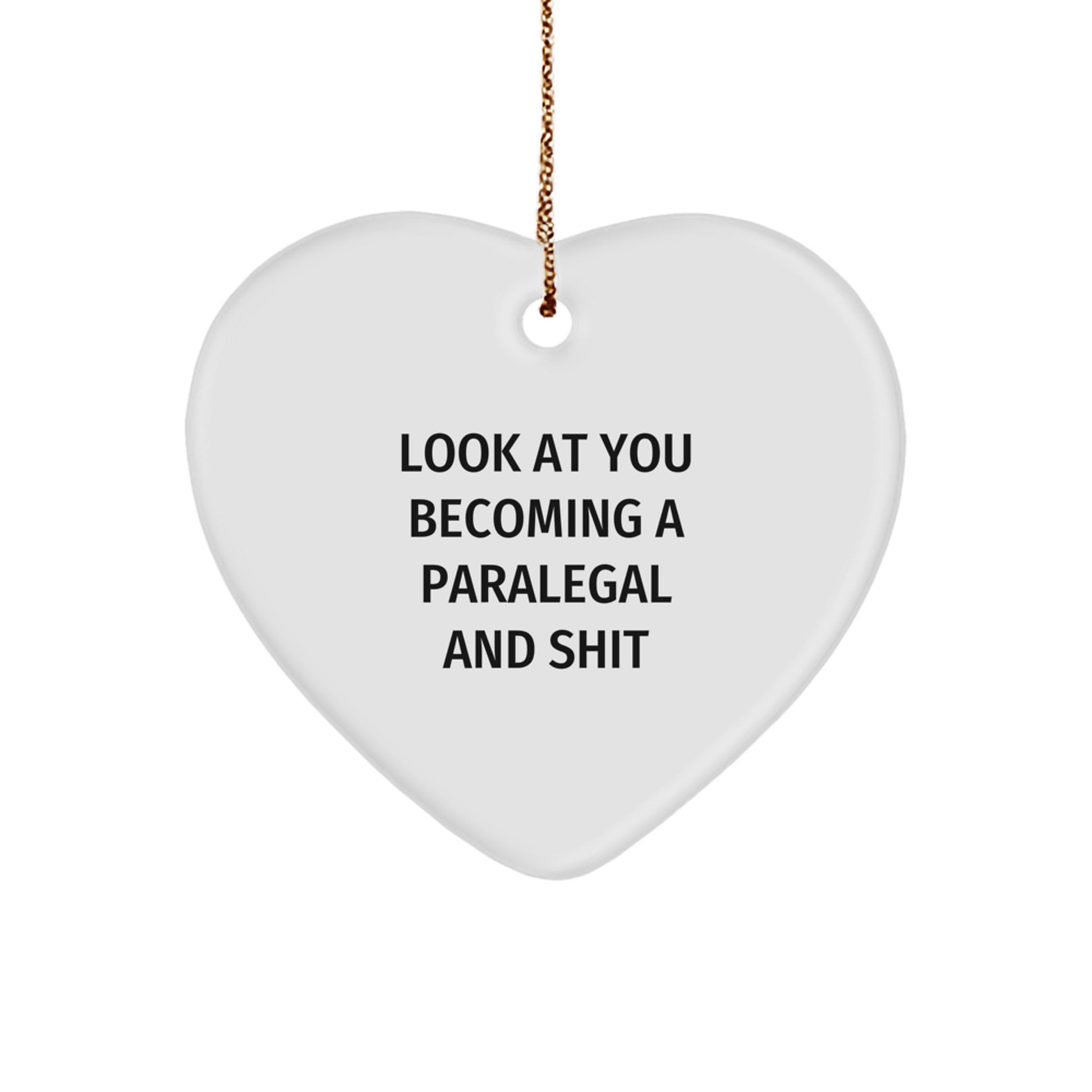 Funny Paralegal Heart Ornament Gifts from Men for Paralegal Friends, Christmas Unique Gifts for Law School Graduates, Funny Heart Ornament for Paralegal Coworkers - Image 1