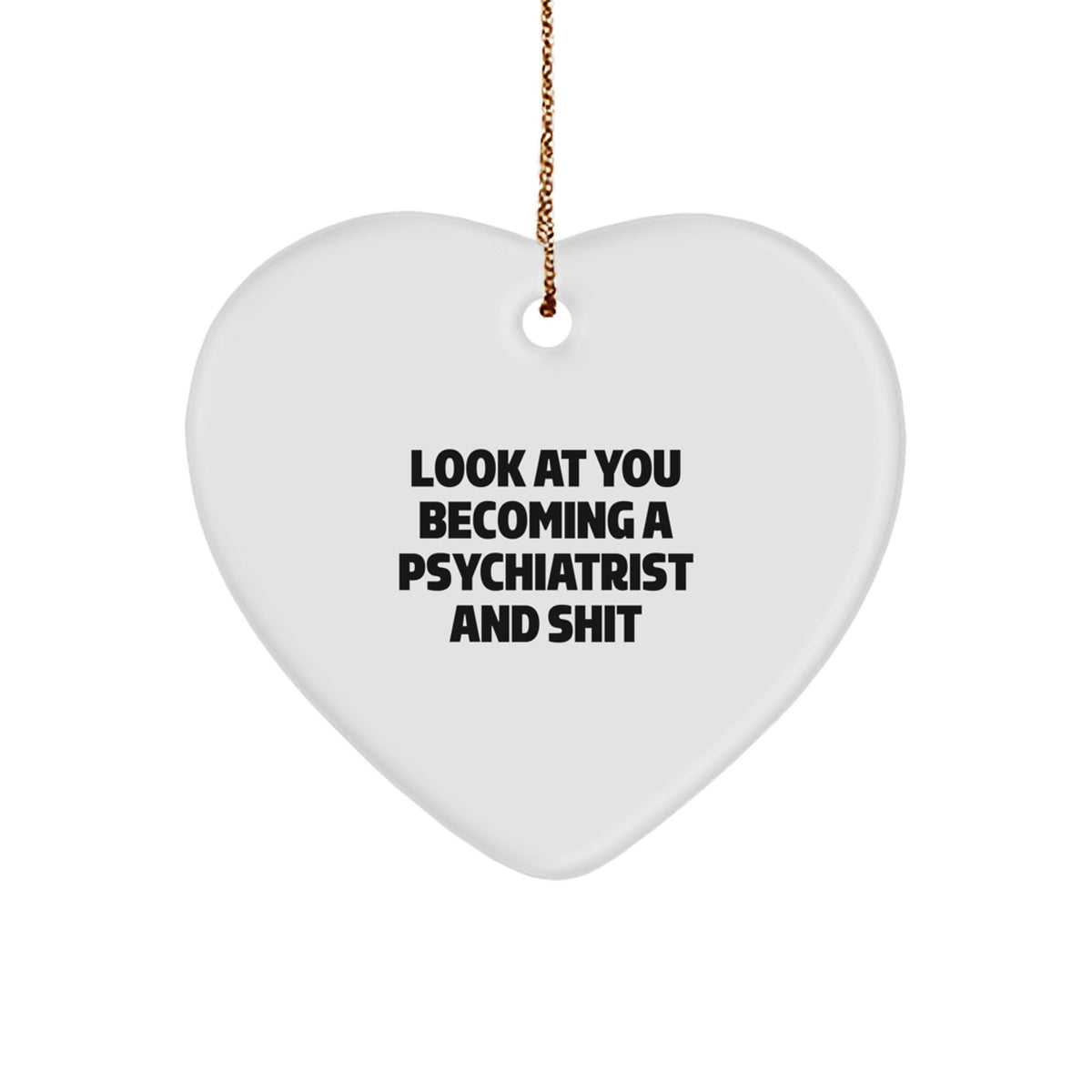 Funny Gifts from Friends for Psychiatrist - Look At You Becoming A Psychiatrist And Shit Heart Ornament, Unique Christmas Unique Gifts for Men, Women, Family, Coworkers - Image 1