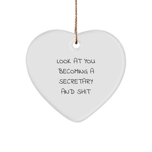 Christmas Ornament for Coworkers - Hilarious Secretary Gift Idea - Look - Image 1