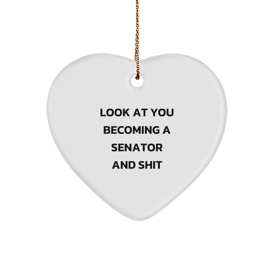 Christmas Gift for Her Senator Heart Ornament Present - Image 1
