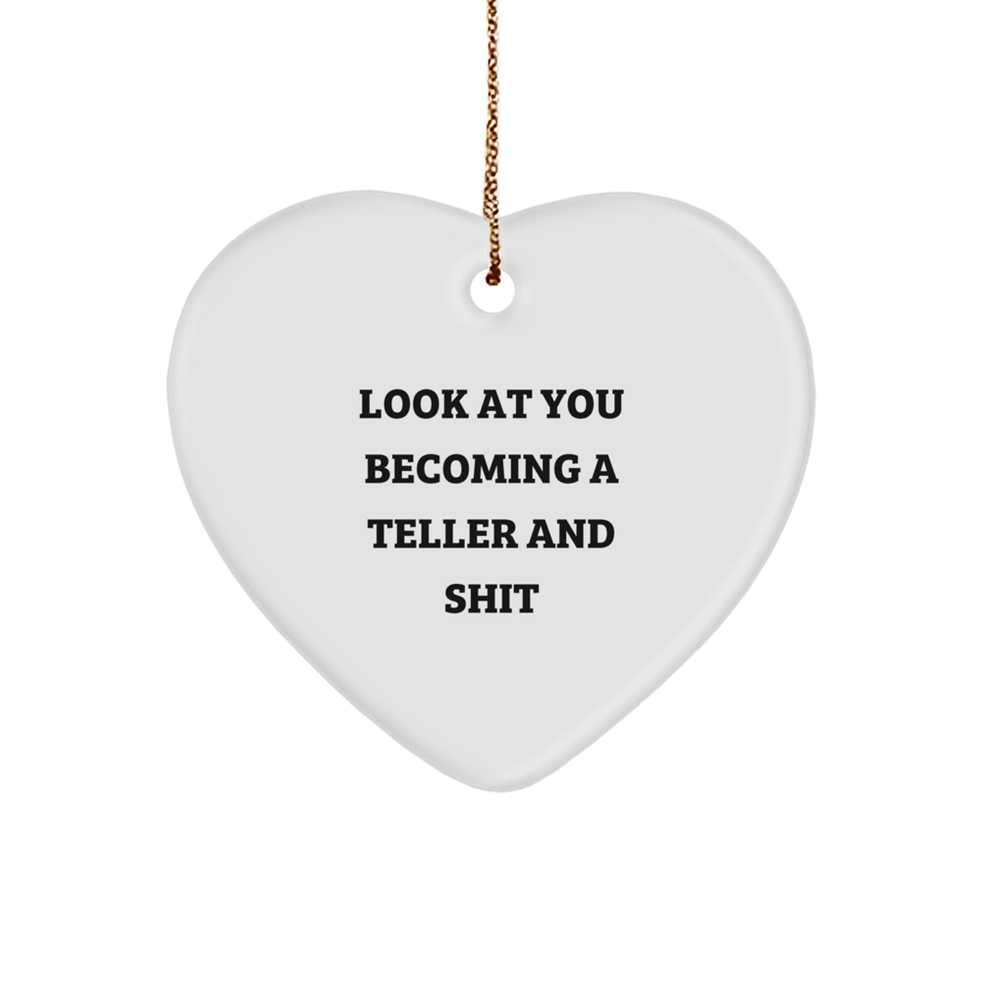 Funny Teller Heart Ornament Gifts for Teller, Men, Women, Friends, Coworkers, Family, Christmas Unique Gifts from Men - Image 1