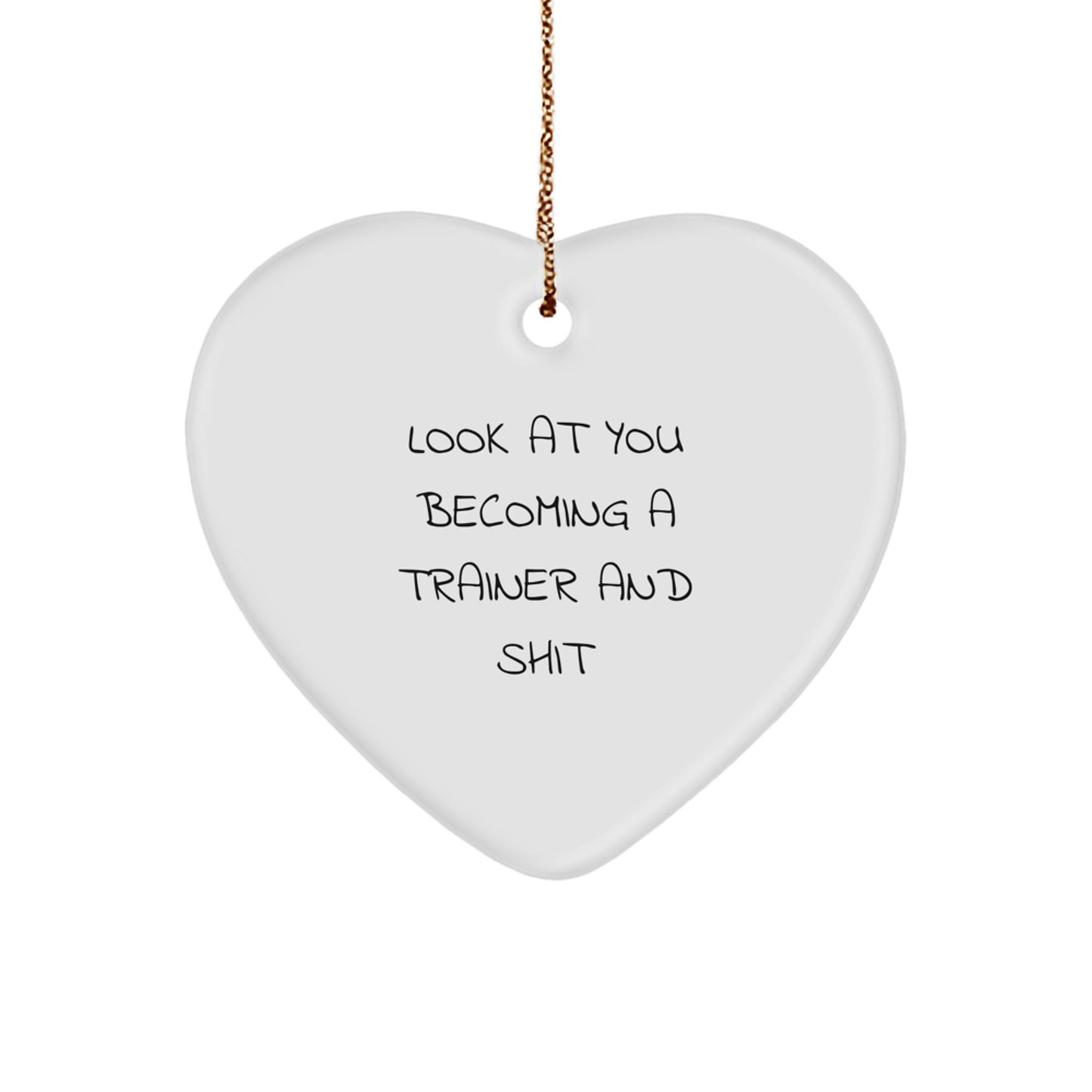 Trainer Gifts from Friends - Funny Trainer Quote Heart Ornament, Christmas Unique Gifts for Men, Women, Trainer, Friends, Family - Image 1
