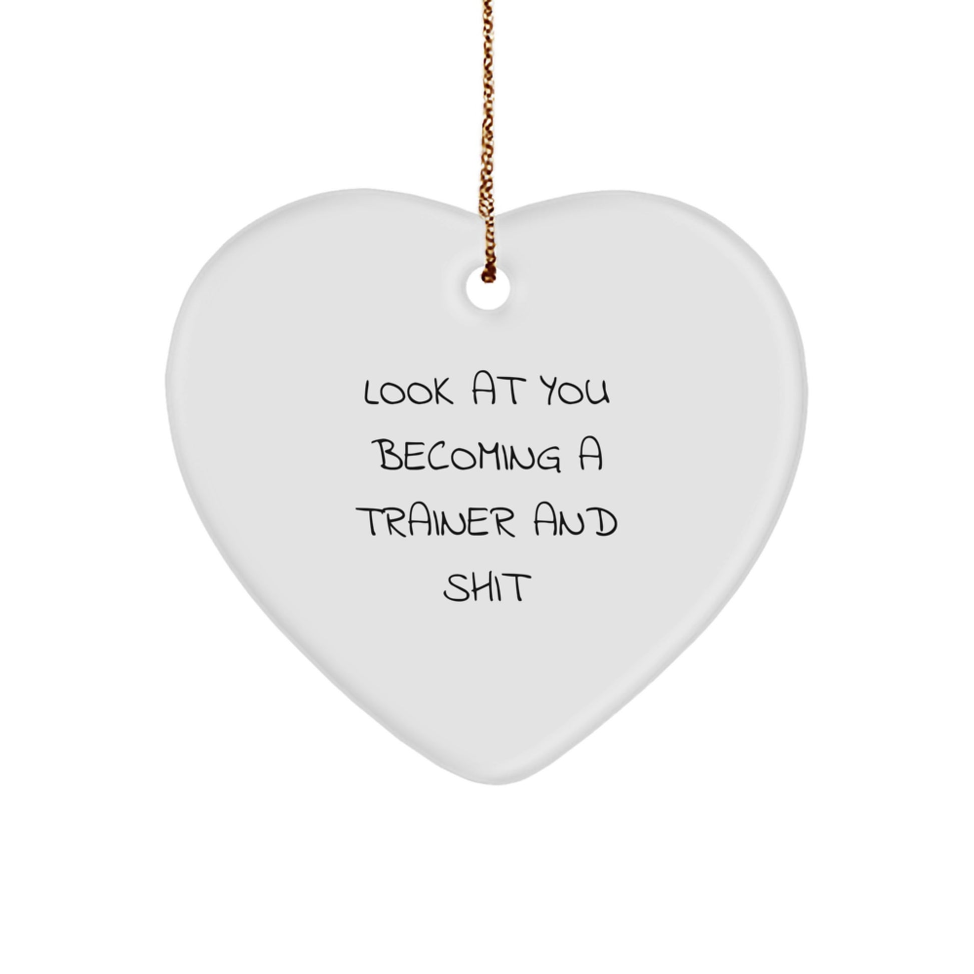 Trainer Gifts from Friends - Funny Trainer Quote Heart Ornament, Christmas Unique Gifts for Men, Women, Trainer, Friends, Family - Image 1