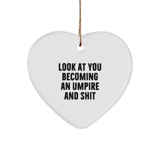 Umpire Heart Ornament Christmas Gift for Coworkers Idea - Image 1