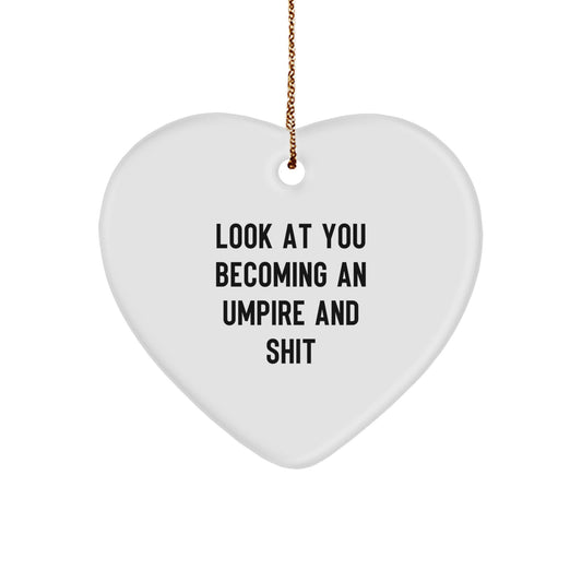 Umpire Christmas Ornament Gift - Favorite Heart Keepsake for Kids & Fans - Image 1