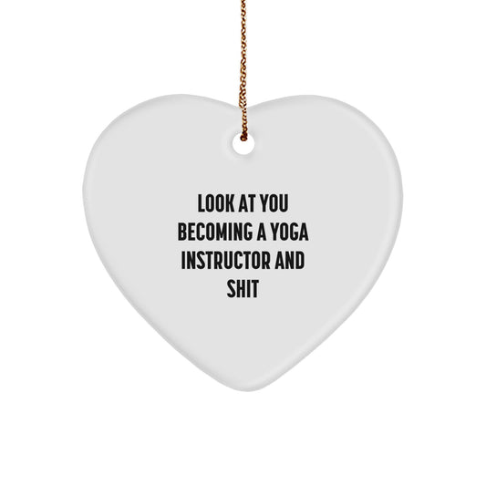 Favorite Yoga Instructor Heart Ornament for Kids Christmas Gift - Image 1