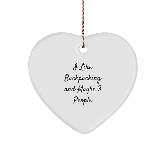 Backpacking Favorite Heart Ornament Christmas Gift for Kids - Image 1