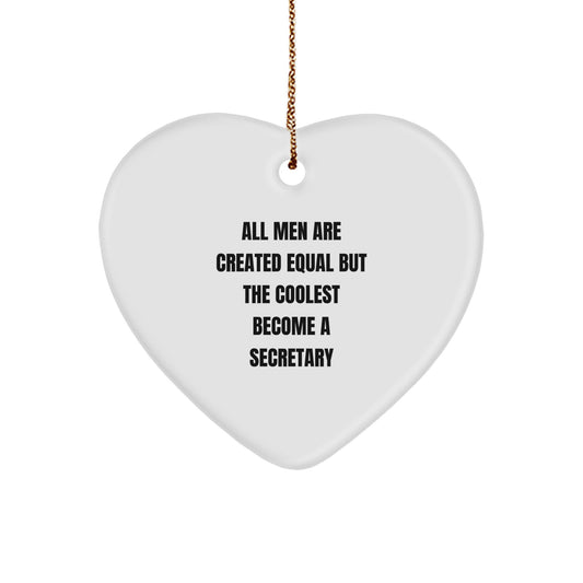 Funny Secretary Heart Ornament Gifts from Men for Men, Secretary Unique Christmas Unique Gifts for Women to Show Appreciation - Image 1