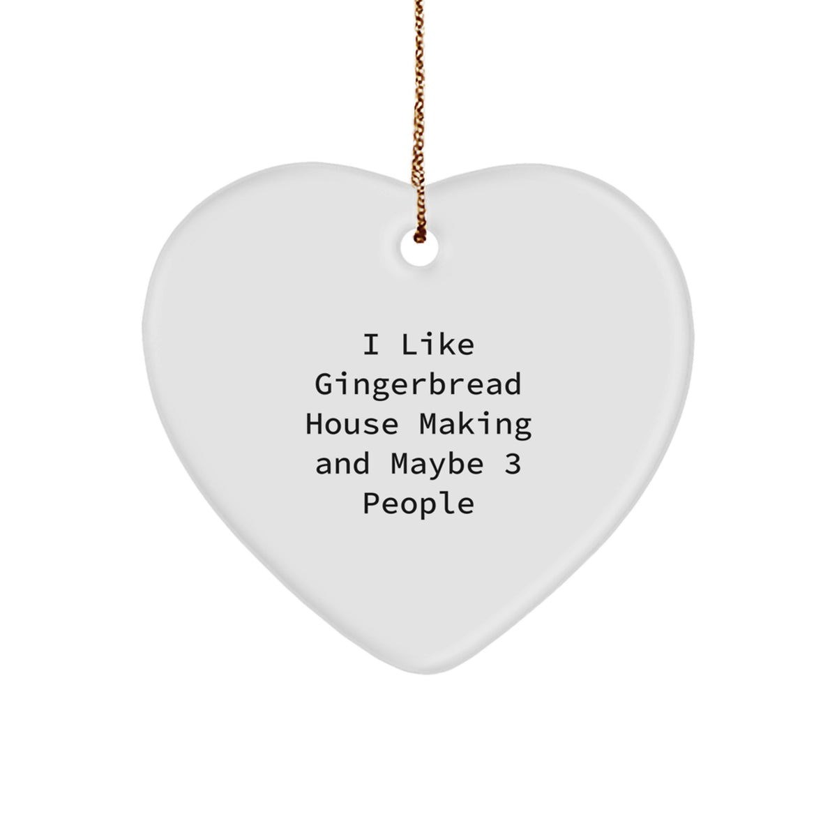 Heart Christmas Ornament Gift for Neighbors, Funny 'I Like Gingerbread - Image 1