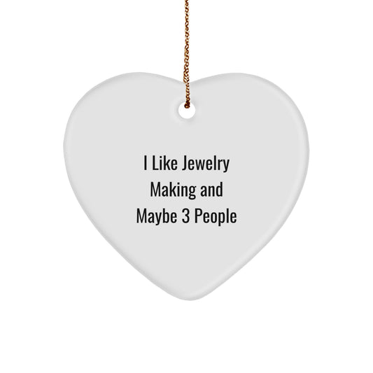 Funny Heart Ornament for Jewelry Making Enthusiasts Gifts from Friends and Family for Christmas Unique Presents - Image 1