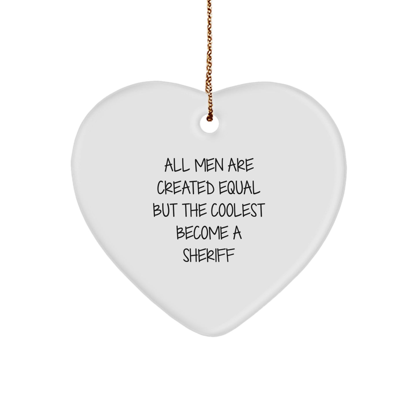 Christmas Gift for Her Sheriff Keepsake Heart Ornament Present - Image 1