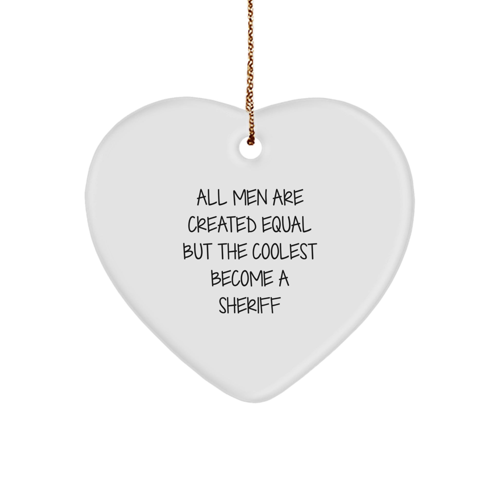 Christmas Gift for Her Sheriff Keepsake Heart Ornament Present - Image 1