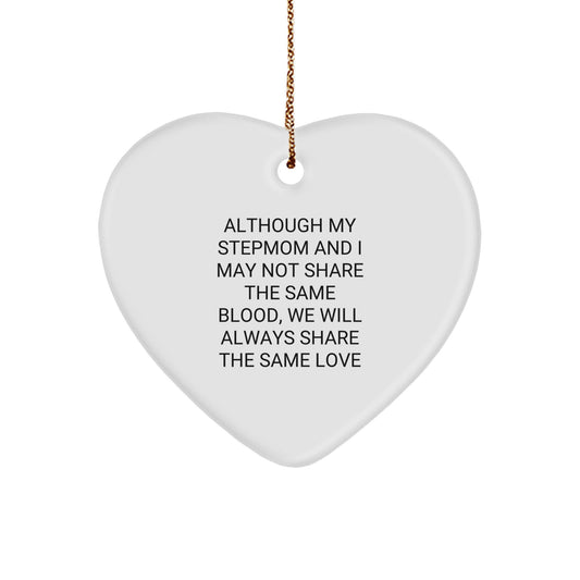 Heartfelt Stepmom Love Gifts from Family for Stepmom Heart Ornament Christmas Unique Gifts - Image 1