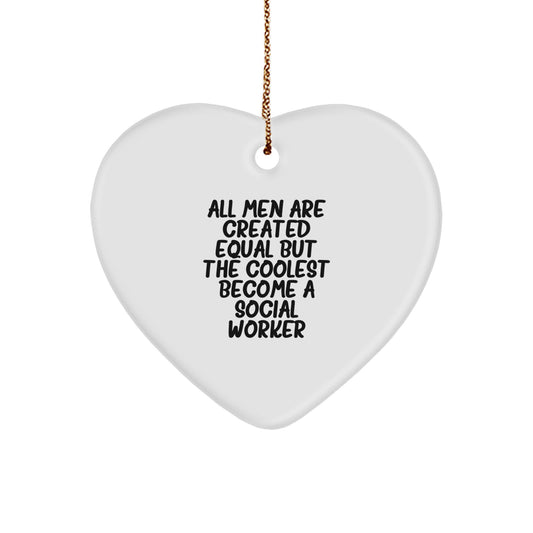 Funny Social Worker Heart Ornament Gifts from Men for Christmas Unique Gifts - Image 1