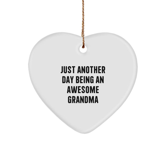 Christmas Gift Surprise Grandma with a Heart Ornament - Just Another Day - Image 1