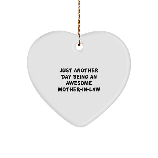 Mom-in-law Heart Ornament Gift Idea for Coworkers - Just Another Day - Image 1