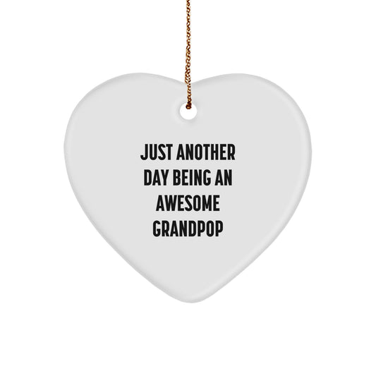 Grandpop Gifts from Men - Funny Heart Ornament for Grandpop's Christmas Unique Gifts - Image 1
