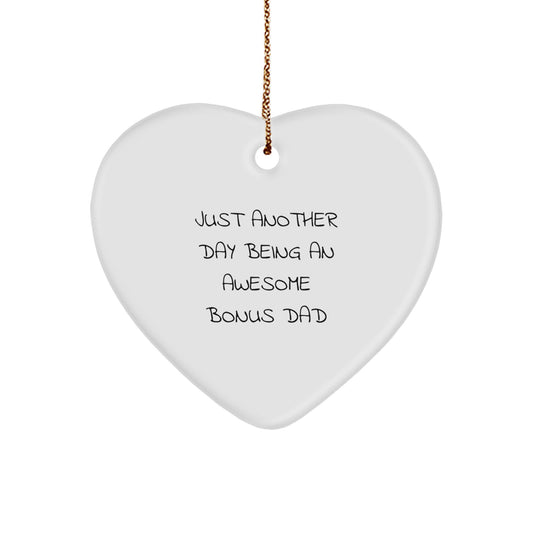 Bonus Dad Favorite Heart-Shaped Christmas Ornament for a Sibling Gift - Image 1