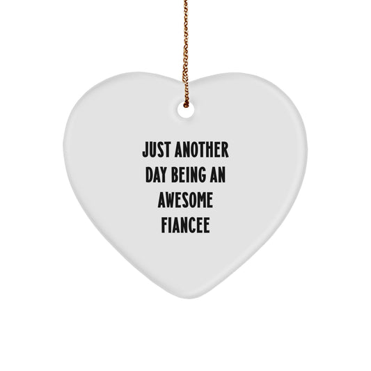 Christmas Gift for Her Fiancee Heart Ornament Holiday Present - Image 1