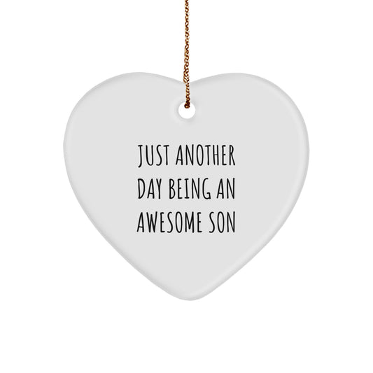 Funny Son Heart Ornament Gifts from Mom Dad or Friends for Son on Christmas Unique - Image 1