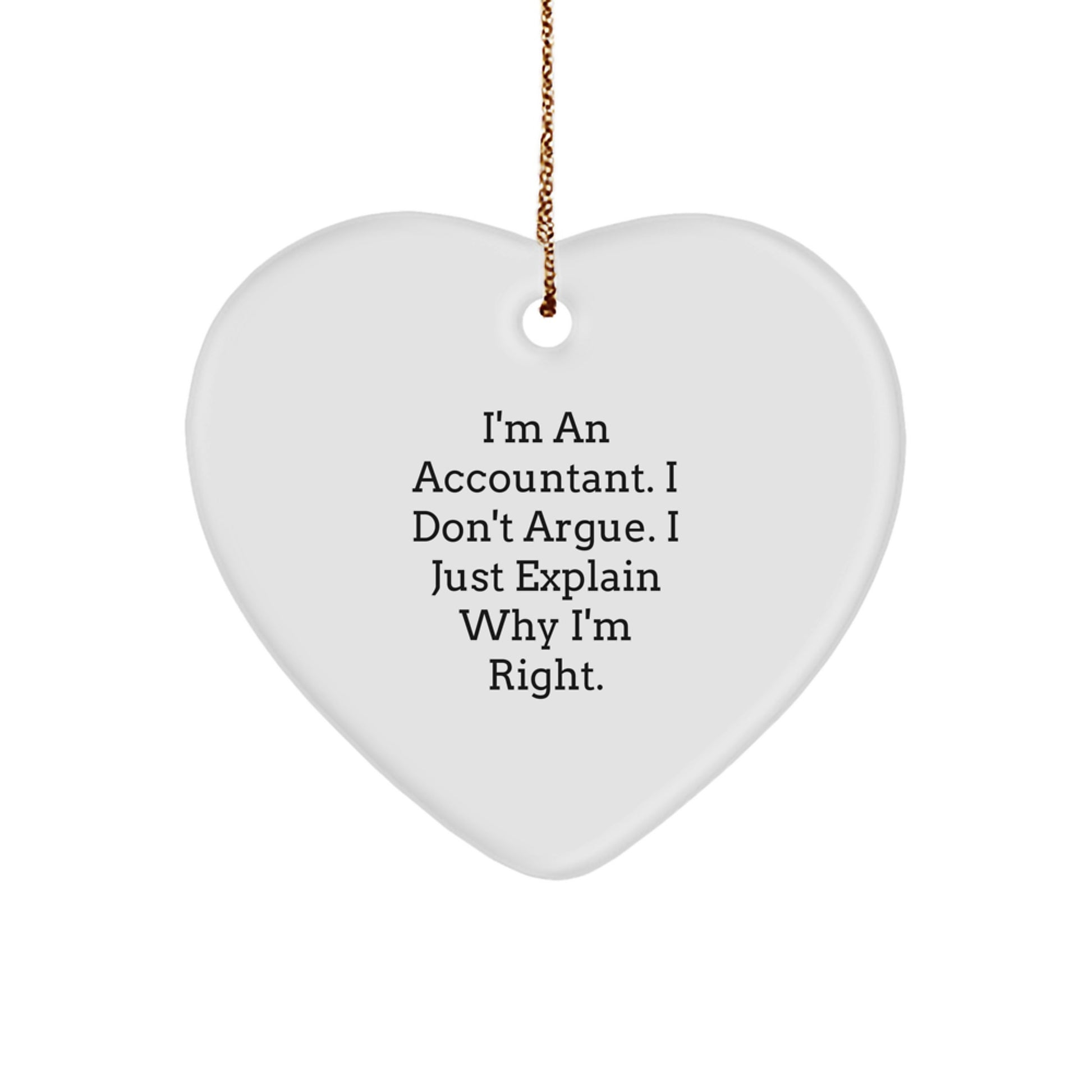 Funny Accountant Gifts from Men to Accountants - Heart Ornament Christmas Unique - Image 1