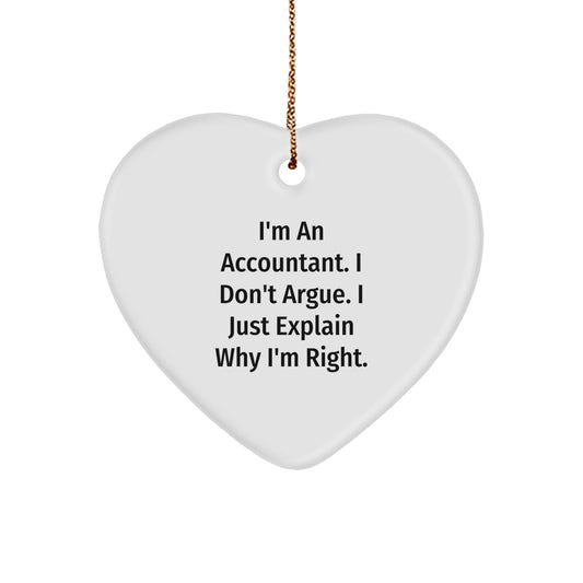 Funny Accountant Gifts, Heart Ornament, Christmas Unique Gifts for Accountant Friends, Coworkers, Family from Men, Women - Image 1