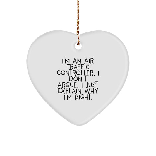 Funny Air Traffic Controller Gifts, Heart Ornament for Air Traffic Controller, Christmas Unique Gifts from Friends - Image 1