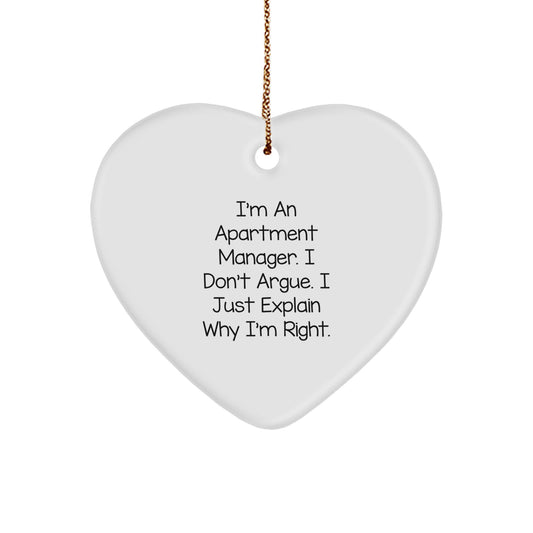 Heart Christmas Ornament Gift for Family - Apartment Manager, I Don't - Image 1