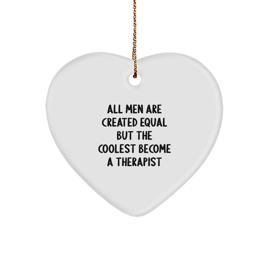 Therapist Keepsake Heart White Christmas Ornament for Him Gift - Image 1