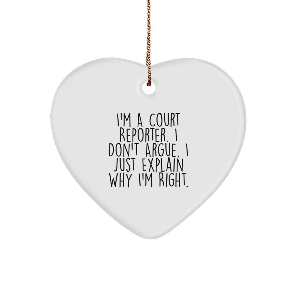Sarcastic Court Reporter Christmas Ornament Gift for Friends, Explaining - Image 1
