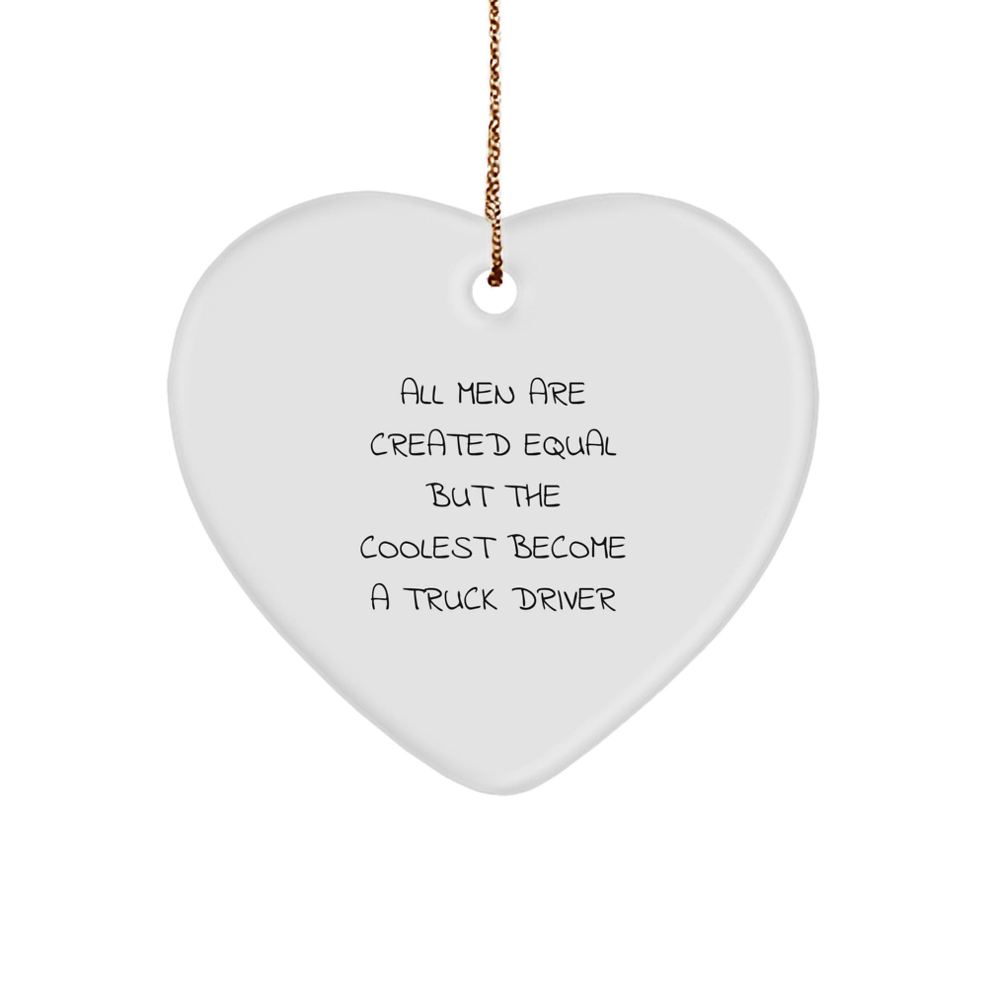 Funny Truck Driver Gifts from Family and Friends for Men, Heart Ornament for Christmas Unique Presents - Image 1