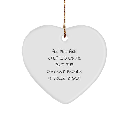 Funny Truck Driver Gifts from Family and Friends for Men, Heart Ornament for Christmas Unique Presents - Image 1