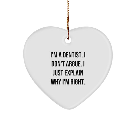 Durable MDF Dentist Heart Ornament Christmas Gift for Coworkers Idea - Image 1